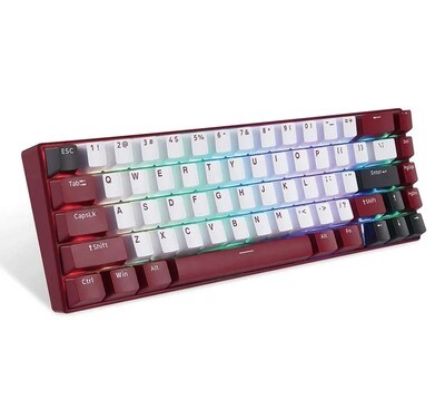 Игровая клавиатура беспроводная, проводная Motospeed BK67 Long Hua Blue Switch, белый, бордовый
