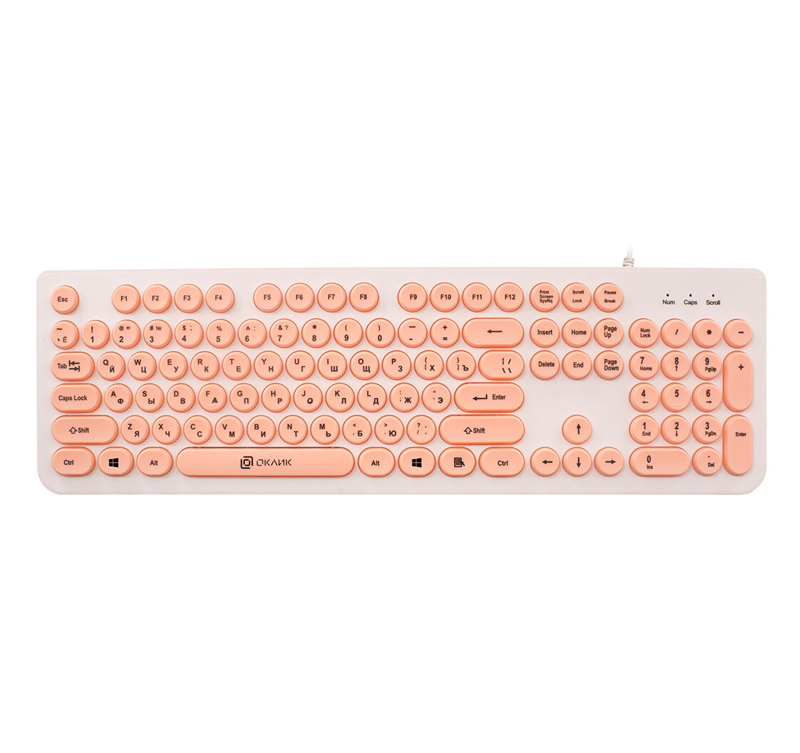Клавиатура Oklick 400MR White/Pink USB