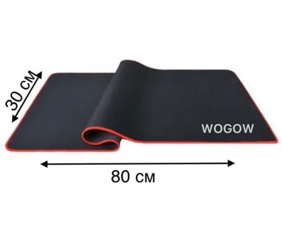 Коврик игровой для мыши большой 80*30 см. с красной окантовкой WOGOW
