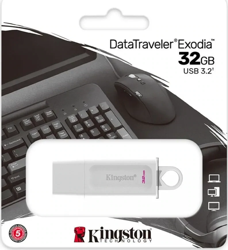 USB-флеш-накопитель Kingston DataTraveler Exodia 32 ГБ, белый