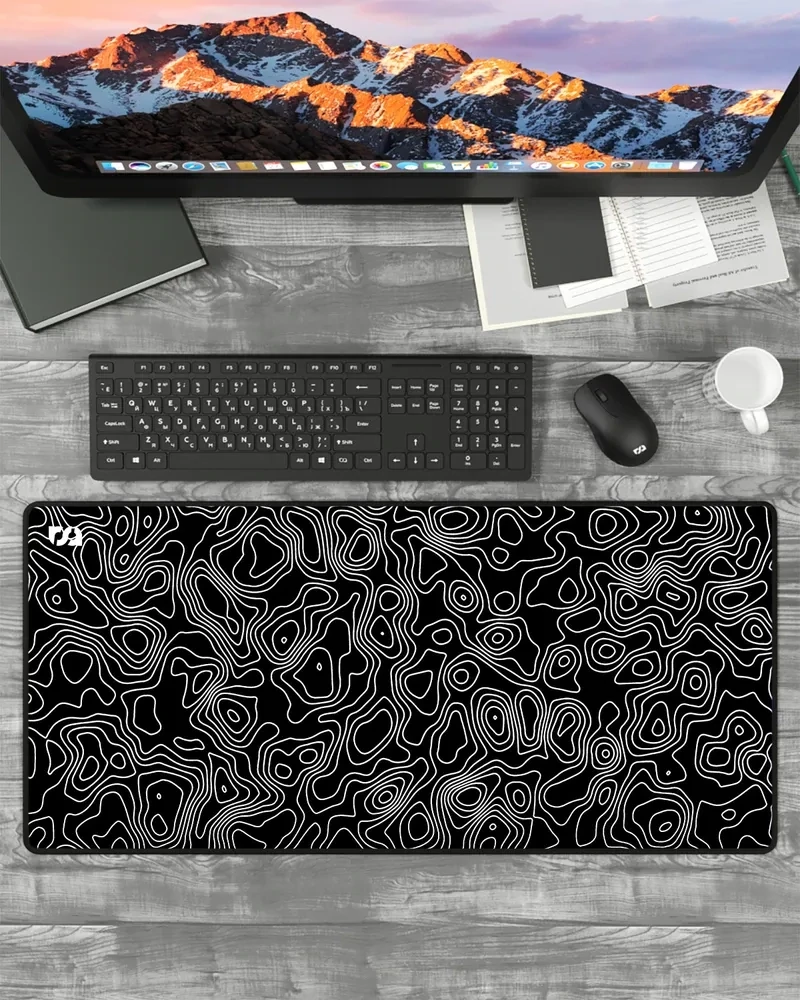 RSQ Игровой коврик для мыши Gaming XL, XXL, черно-серый