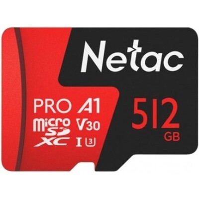Карта памяти Netac P500 PRO MicroSDHC 512Gb Class 10 UHS-I 100MB/s (NT02P500PRO-512G-S)