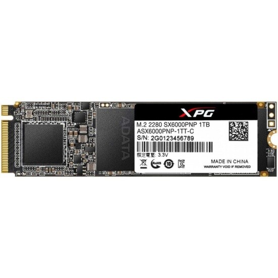 SSD диск ADATA M.2 XPG SX6000 1000GB PCIe Gen3x4 TLC 3D ASX6000PNP-1TT-C
