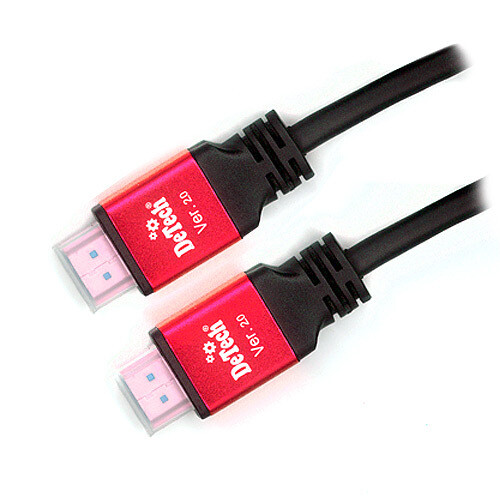 Кабель DeTech HDMI A-A v2.0 (19+1)Black-Red 2M