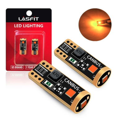 T10 194 168 CAN BUS Error Free LED License Plate Dome Map Trunk Cargo Light Bulbs | Amber