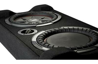 Kicker Sealed downward-firing enclosure with 10&quot; 2-ohm shallow-mount subwoofer and passive radiator