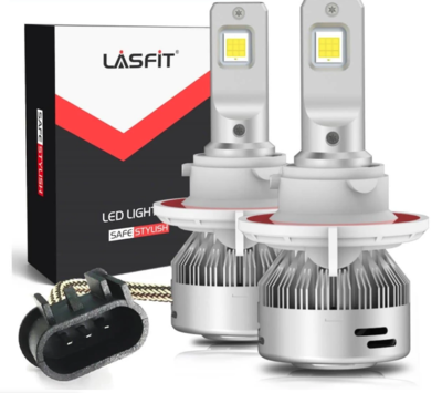 LA H13 Lasfit 72W/7600LM/Pair 6000K Cool White Dual Beam Hi/Lo