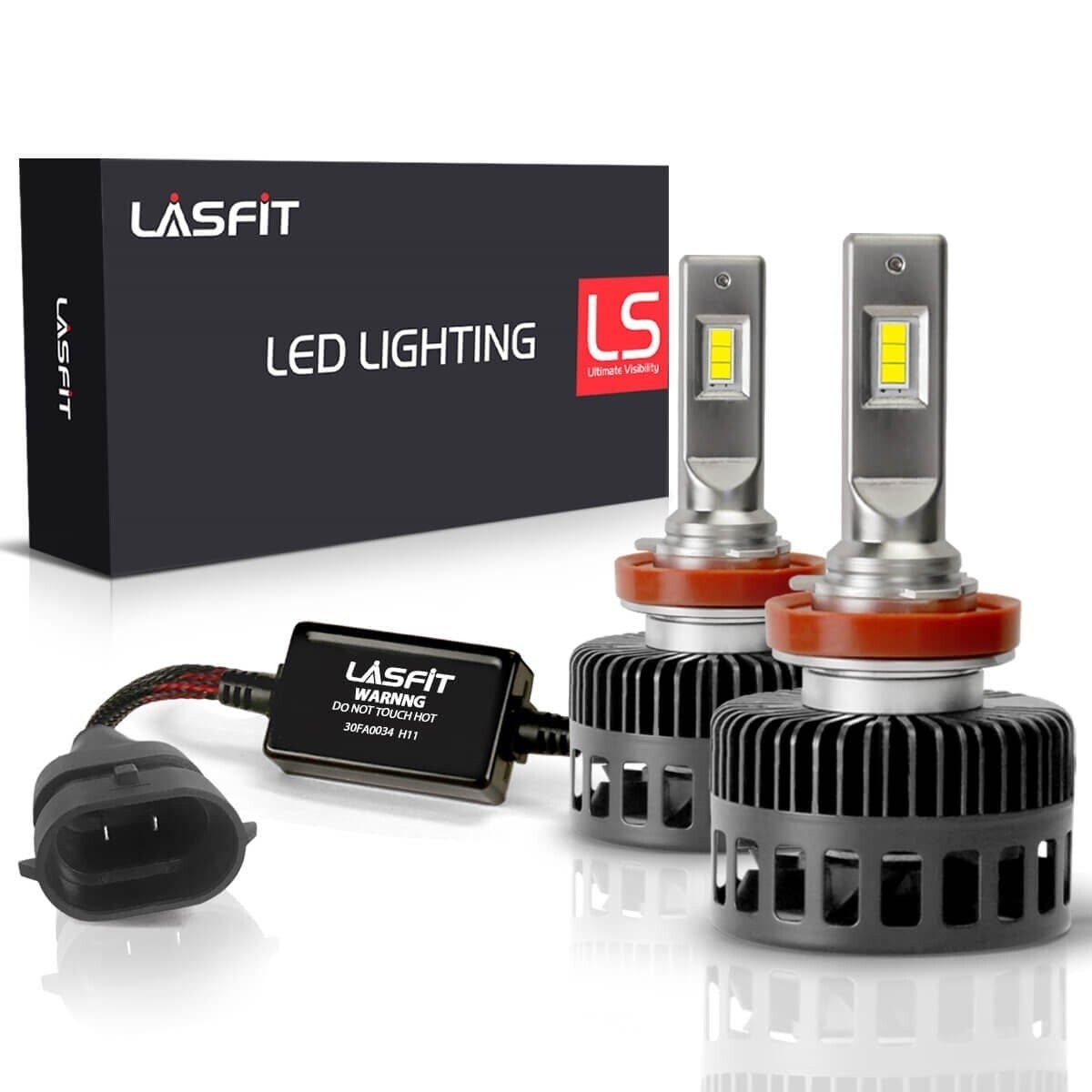 LS H11 Lasfit 90W/10000LM/Pair 6000K Cool White 2 Yr Warranty