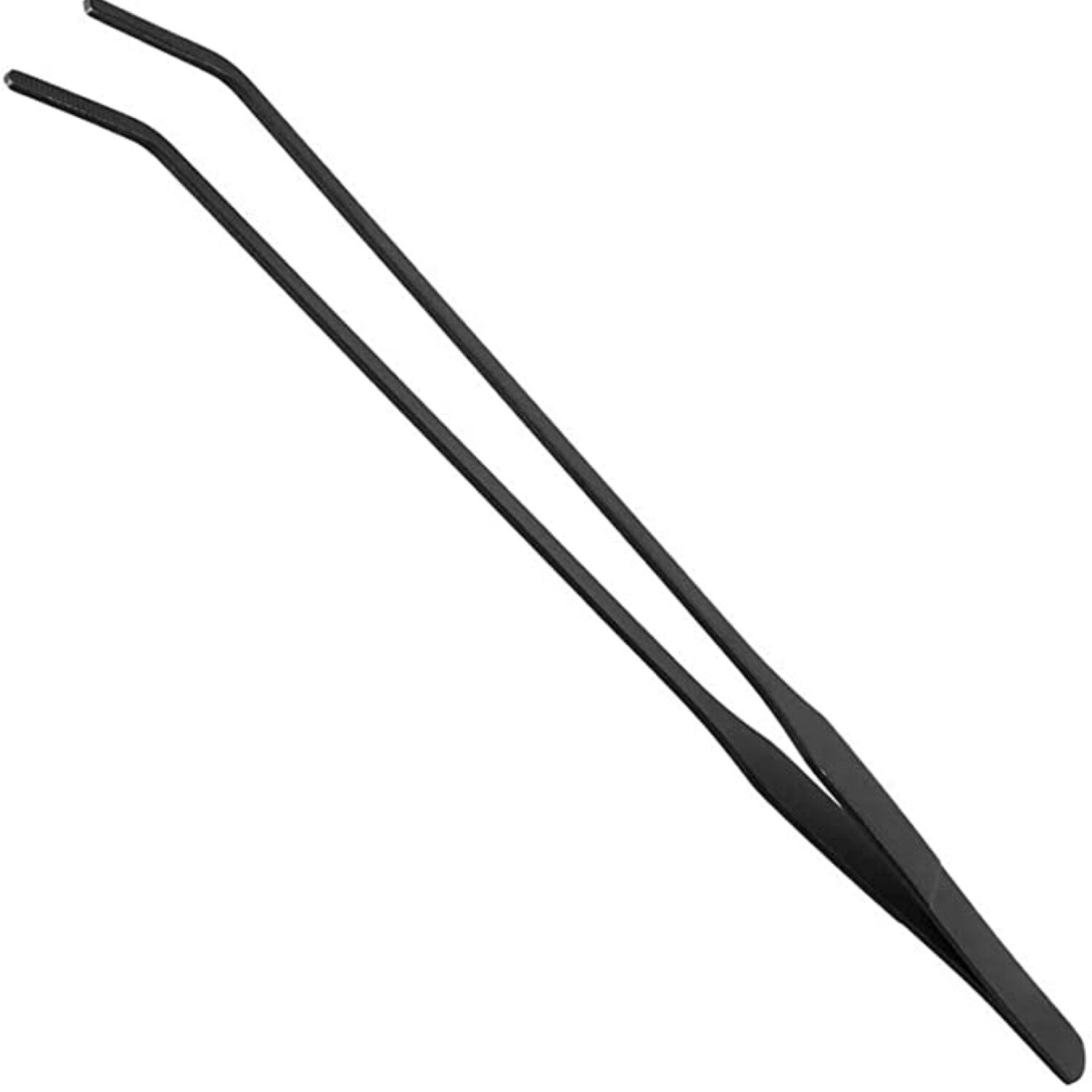 15 inch Black Curved Aquarium Tweezers Forceps Stainless Coated