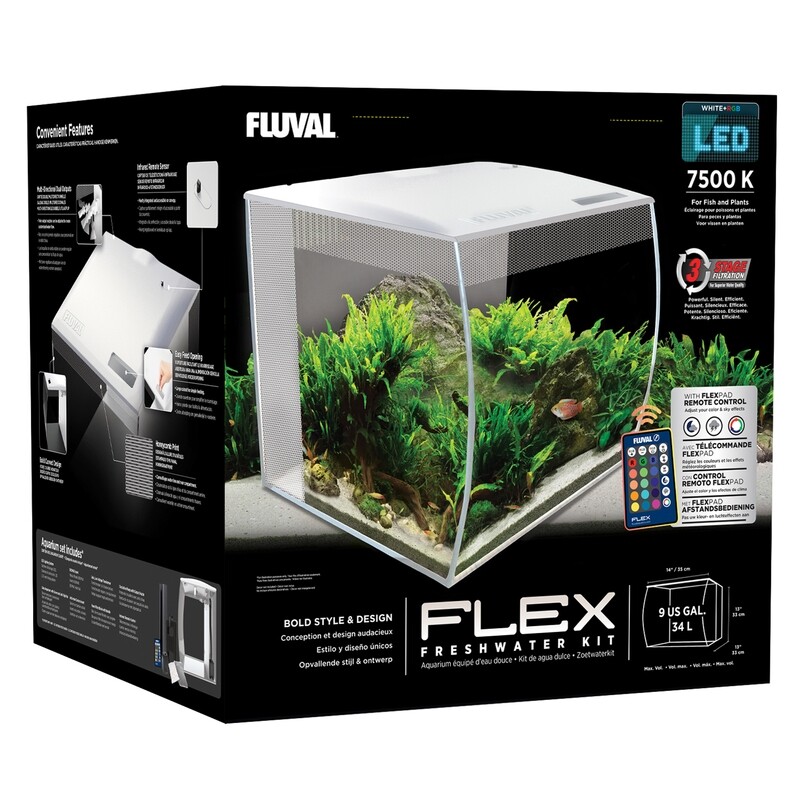 Fluval Flex Aquarium Kit - 34 L (9 US gal) - White
