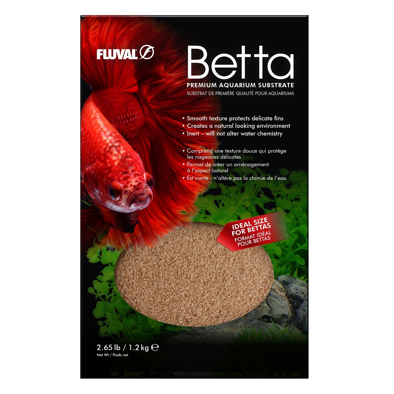 Fluval Betta Premium Aquarium Substrate, Kaffee, 2.65 lb / 1.2 kg