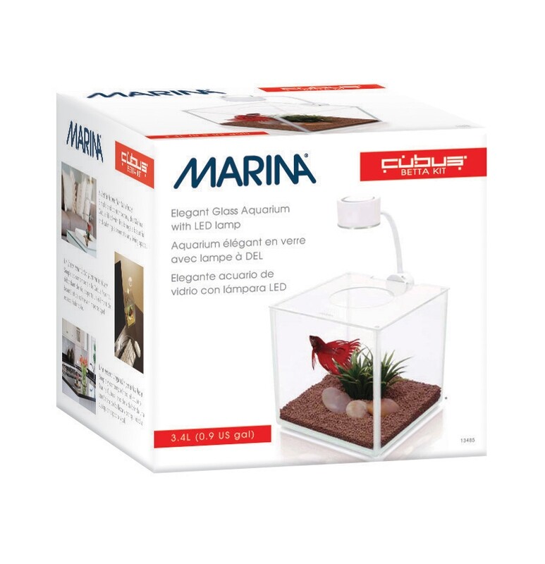 Marina CUBUS Glass Betta Kit - 3.4 L (0.9 U.S. gal) Marina CUBUS Glass Betta Kit - 3.4 L (0.9 U.S. gal)