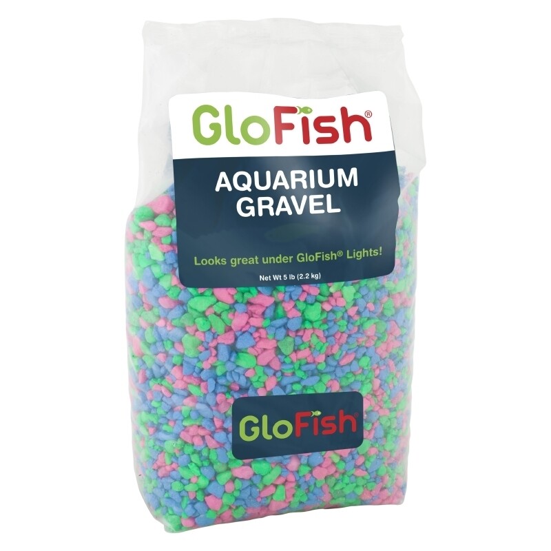 GloFish Gravel 5lb Pink/Green/Blue Fluorescent