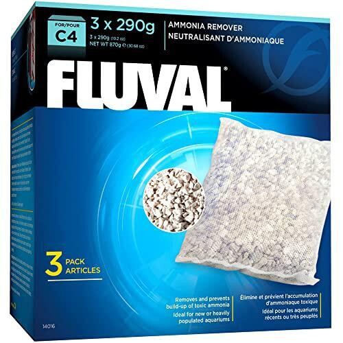 Fluval C4 Ammonia Remover, Replacement Aquarium Filter Media, 3-Pack