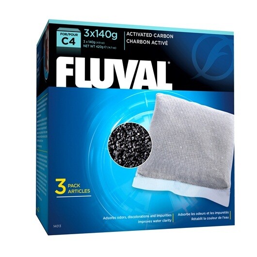 Fluval C4 Carbon,  Replacement Aquarium Filter Media, 3-Pack