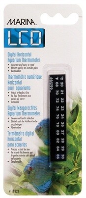 Marina Horizontal LCD Aquarium Thermometer - Centigrade - Fahrenheit - 20 to 30° C (68 to 86° F)