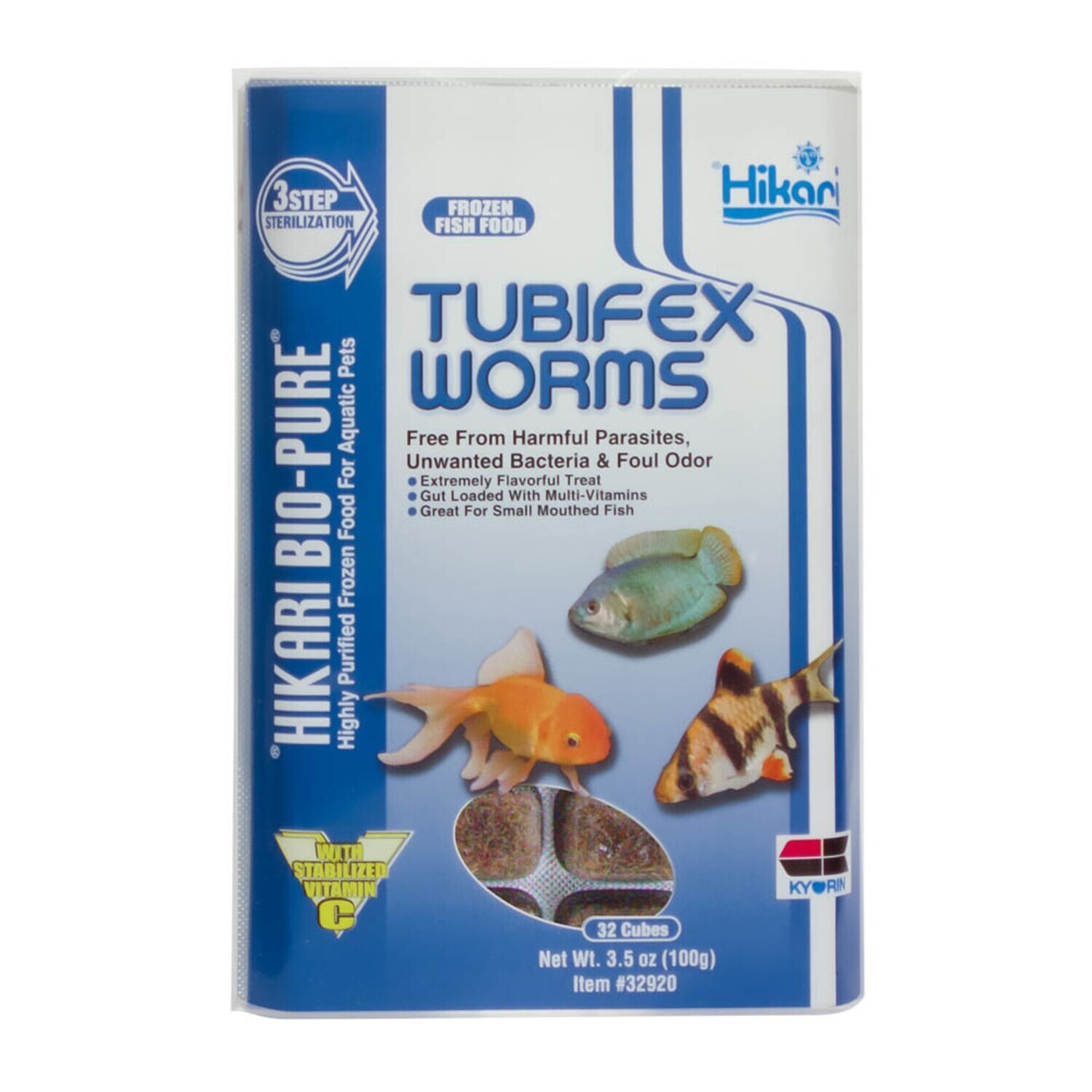 Hikari Bio-Pure Frozen Tubifex Worm Cubes Cube Pack - 3.5oz