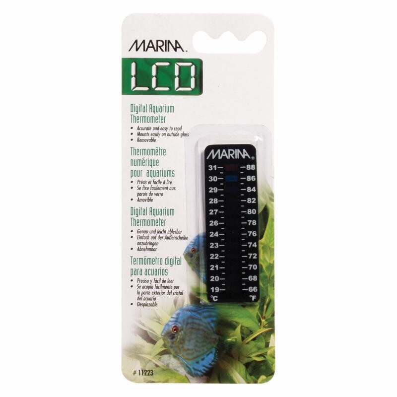 Marina Diameterorado LCD Aquarium Thermometer, 66 to 88 F / 19 to 31 C