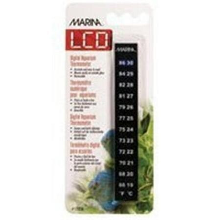 Marina Minerva LCD Aquarium Thermometer, 66 to 86-Degree Fahrenheit / 19 to 30-Degree Celsius