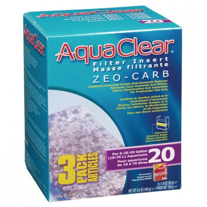 AquaClear Filter Insert Zeo-Carb 20 [3 Pack]
