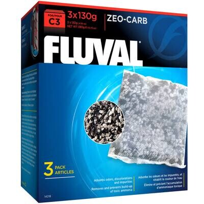 Fluval C3 Zeo-Carb, Replacement Aquarium Filter Media, 3-Pack