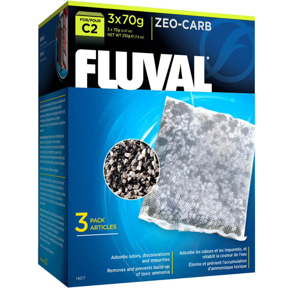Fluval C2 Zeo-Carb, Replacement Aquarium Filter Media, 3-Pack