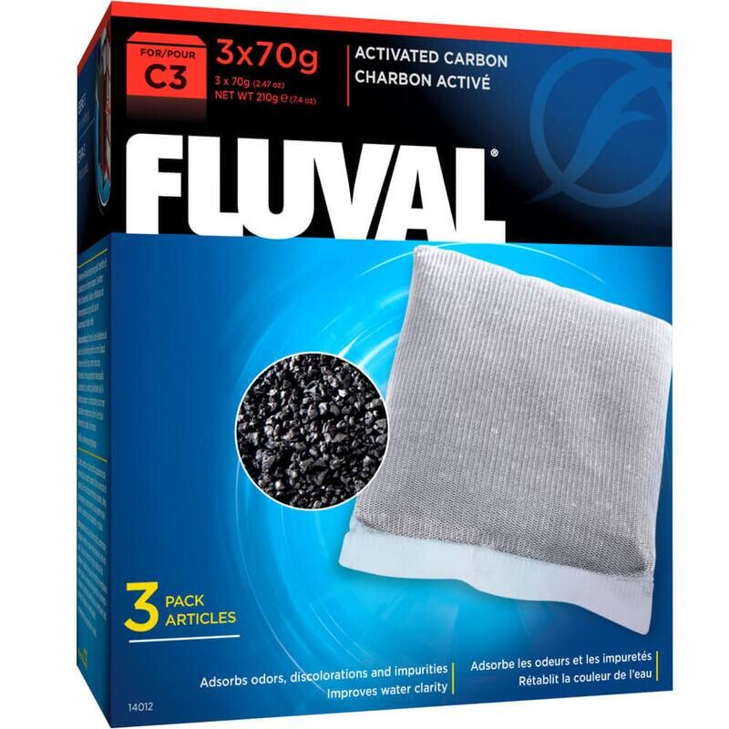 Fluval C3 Carbon, Replacement Aquarium Filter Media, 3-Pack