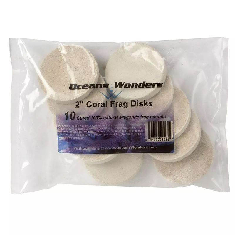 Oceans Wonders 2&quot; Aragonite Frag Disks 10pc