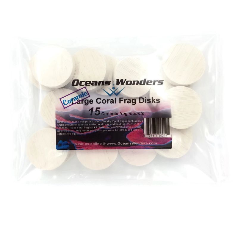 Oceans Wonders Ceramic Large Coral Frag Disks 1.5&quot; (15 pc)