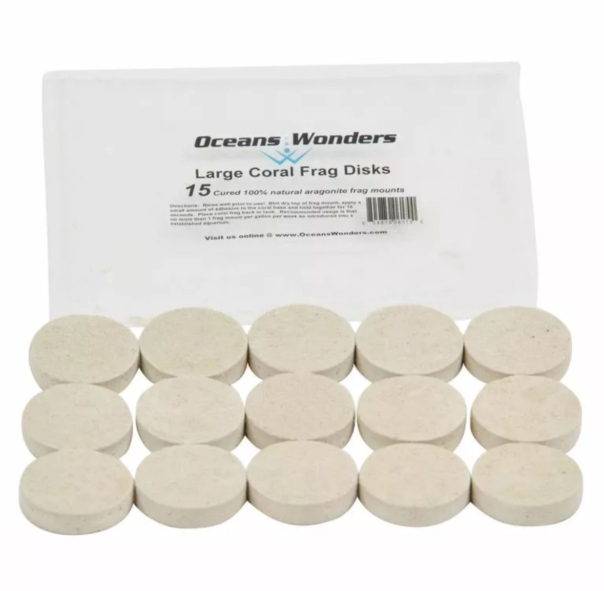 Oceans Wonders 15-Piece 1.5&quot; Coral Frag Disks