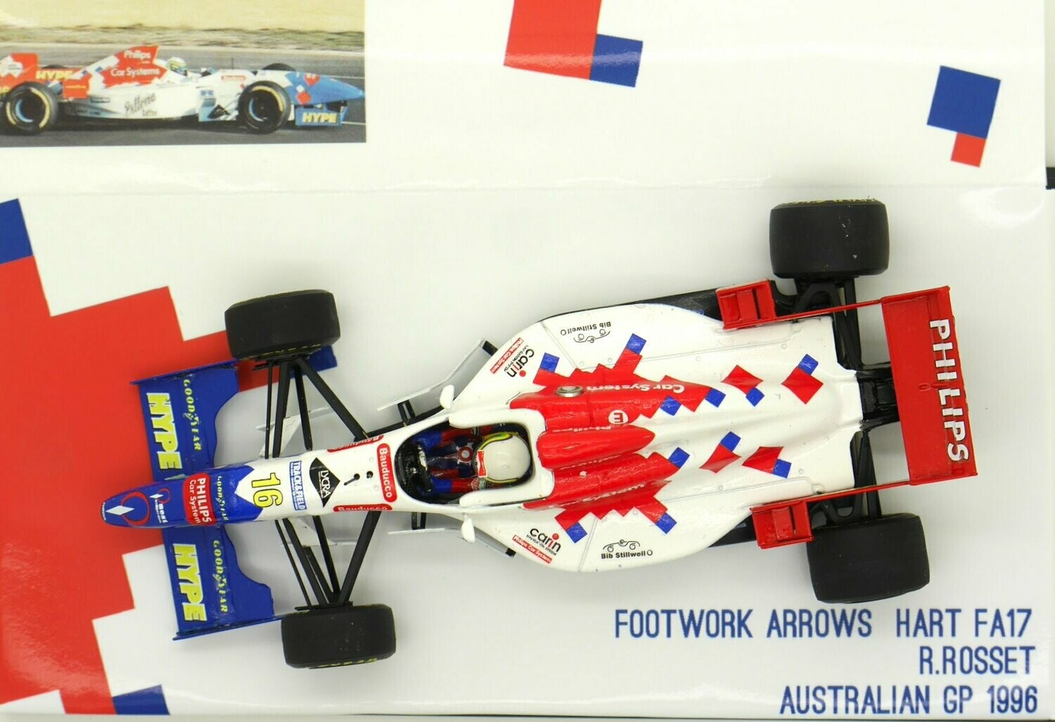 ミニカー　1/43 Arrows Footwork FA17 Jos Verstappen Buenos Aires 1996 carin #17(ホワイト×ブルー×レッド) [GPWS1996A] 1996 Jos Verstappen Footwork FA17 - Argentina GP - 1/43