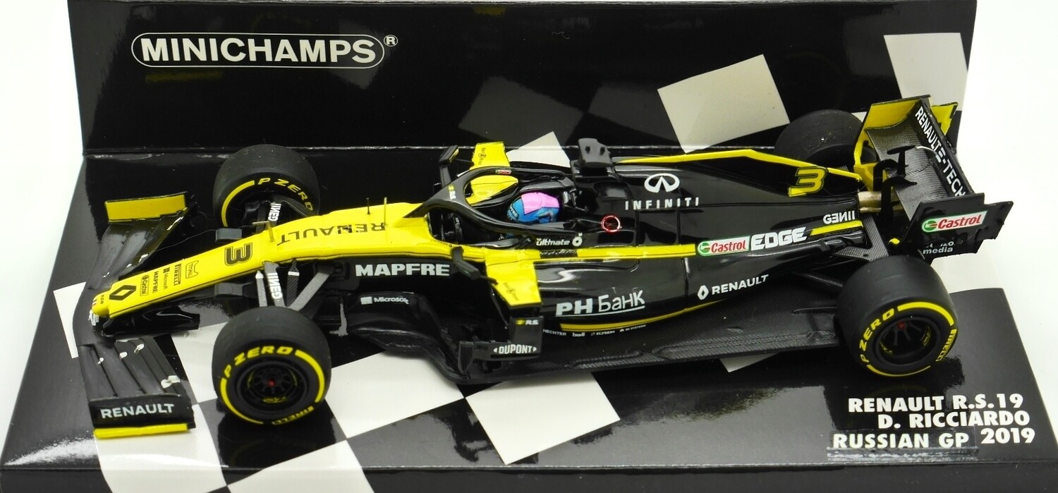 2019 Minichamps Renault RS19 D Ricciardo Russian GP 1/43 scale