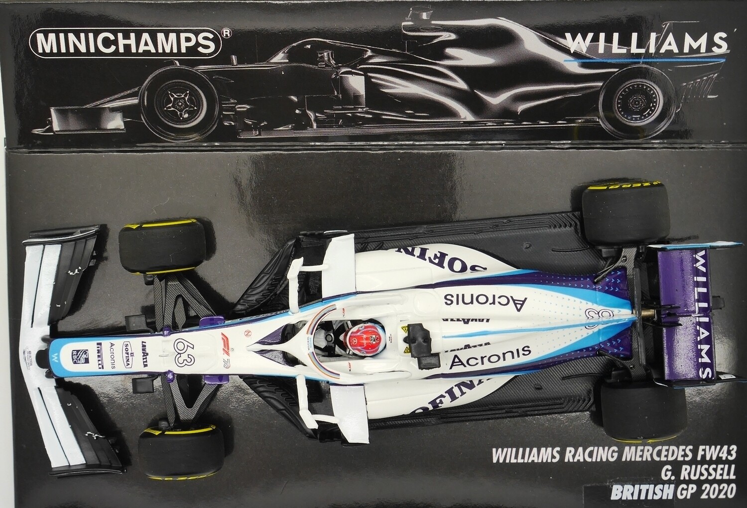 ミニチャンプス ウィリアムズ FW43 ジョージラッセル PMA 1/43 Williams F1 FW43 #63 George Russell Hungary GP 2020 1:43