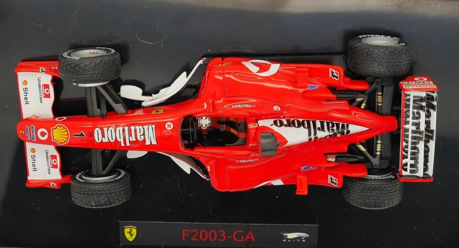 2003 Hot Wheels Elite Marlboro Ferrari F2003GA M Schumacher -1/43