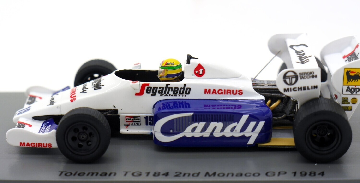 1984 Spark Toleman Hart TG184 - A Senna - Monaco GP - 1-43 scale