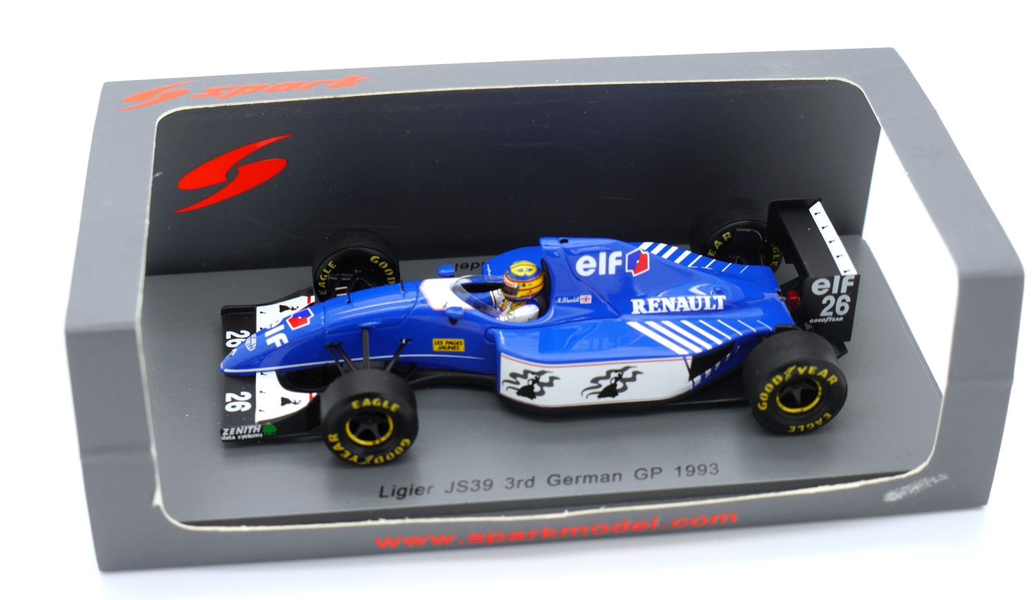 1993 Spark Gitanes Ligier Renault JS39 M Blundell 3rd German