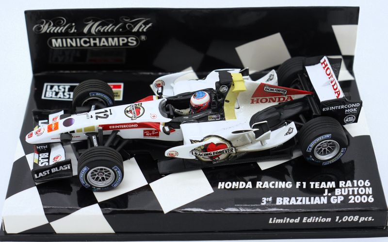 ミニカー Honda Racing F1 Team RA106 J. Button Honda Racing F1 Team RA106 J. Button