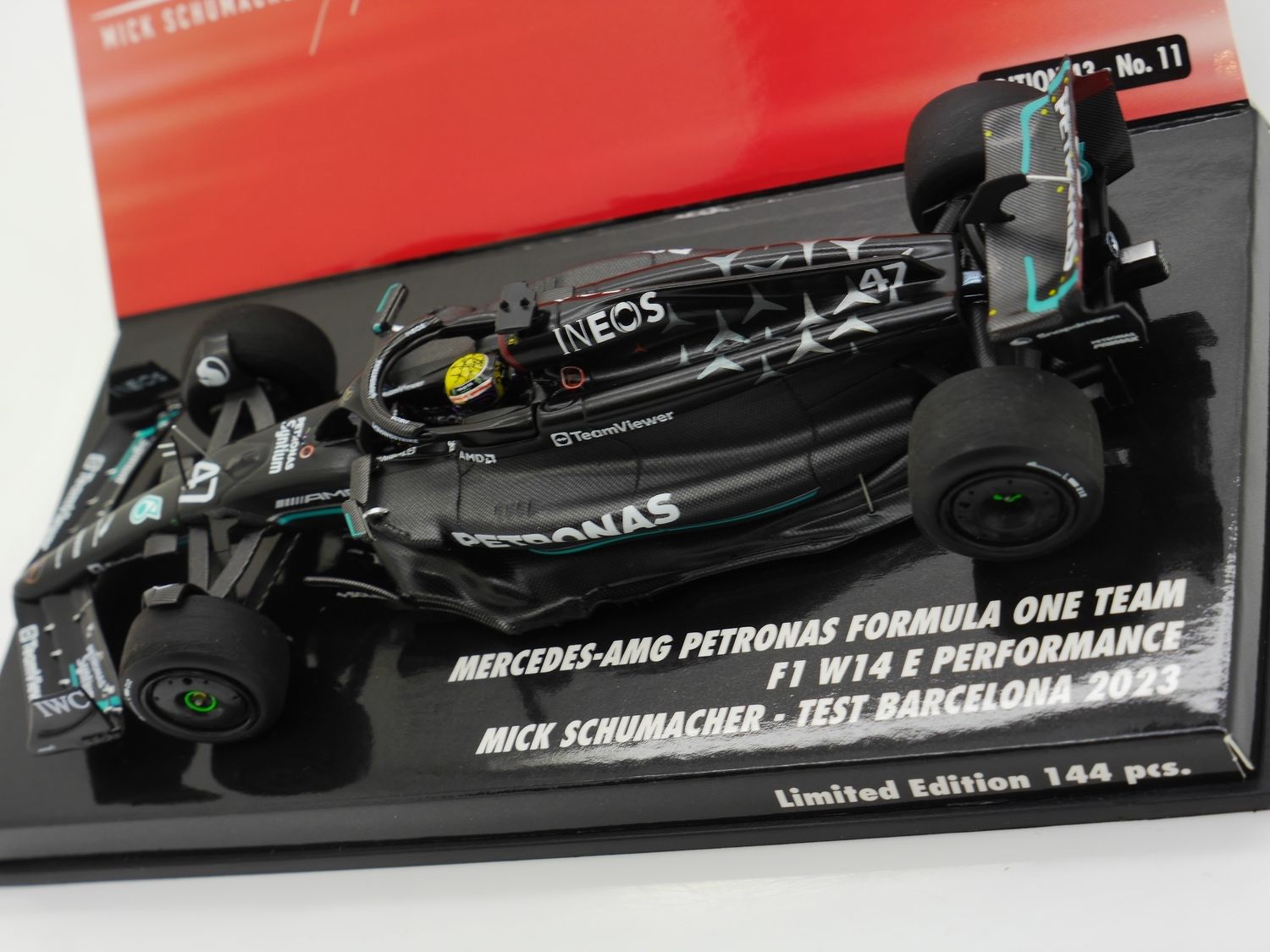 2023 Minichamps Mercedes W14 Mick Schumacher Barcelona test car 1