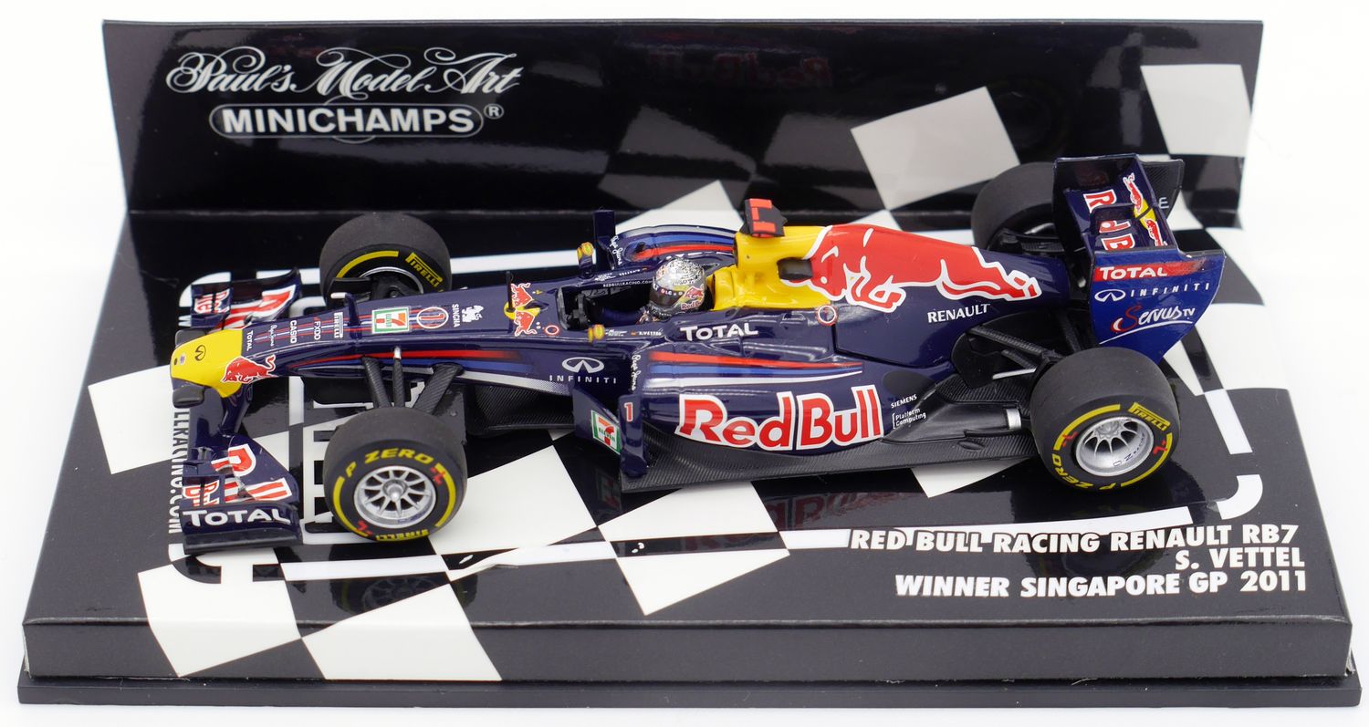ミニチャンプス 1/43 RB7 S.ベッテル 2011 2011 Minichamps Red Bull RB7 S Vettel 1st Singapore GP -1/43 scale