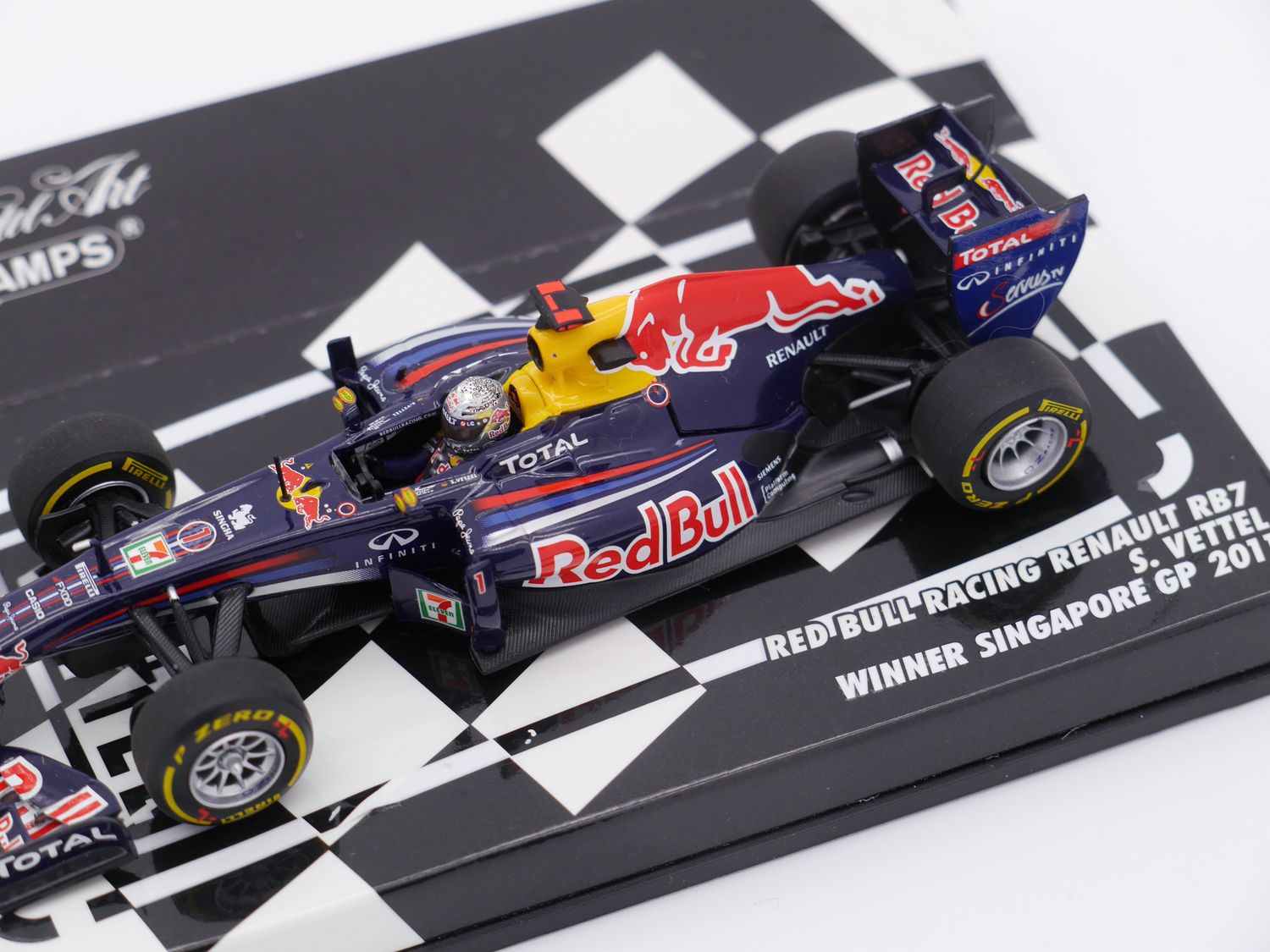 2011 Minichamps Red Bull RB7 S Vettel 1st Singapore GP -1/43 scale
