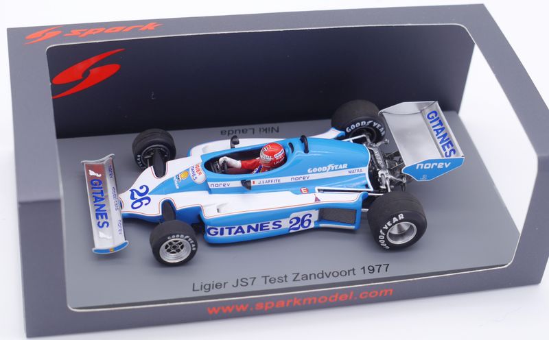 1977 Spark Gitanes Ligier Matra JS7 -N Lauda Test car - 1/43 scale