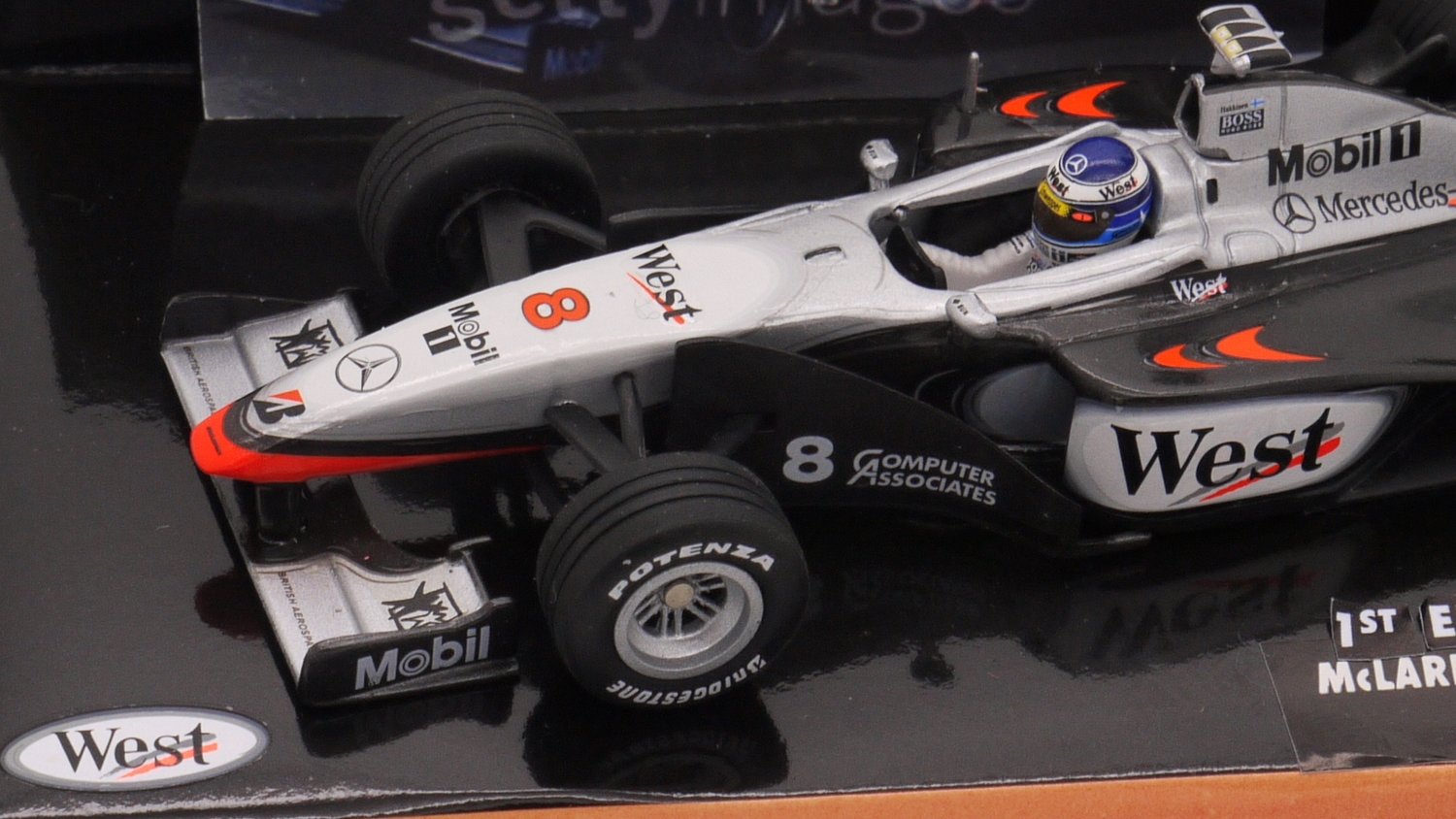 1998 Minichamps West McLaren MP4/13 M Hakkinen -1-43 Scale