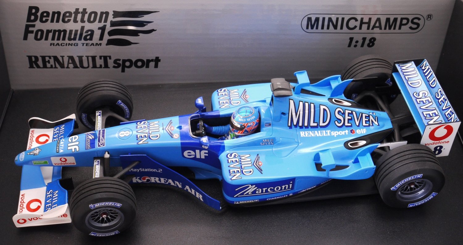 2001 Minichamps Mild Seven Benetton B201 J Button - 1/18