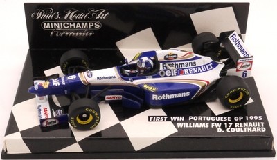 QUARTZO 1/18 SUPERBE WILLIAMS FW17 WINNER GP PORTUGAL 1995 COULTHARD BOITE B10