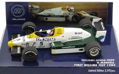 1984 Minichamps Williams FW09 - N Mansell - First Test - 1/43 scale