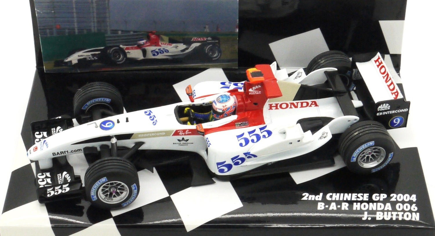 2004 Minichamps 555 BAR Honda 006 J Button Chinese GP-1/43 scale