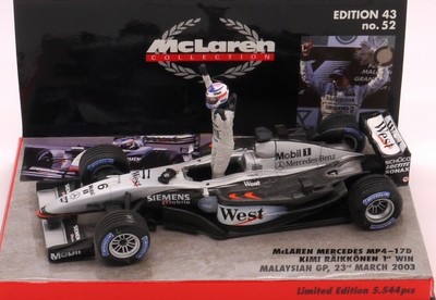 2003 Minichamps West McLaren MP4/17D K.Raikkonen 1st Win Malaysian