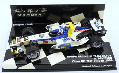 2006 Minichamps 555 Honda RA106 A Davidson Chinese GP 1/43