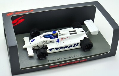 1981 Spark Tyrrell Ford 011 M Alboreto Dutch GP 1/43