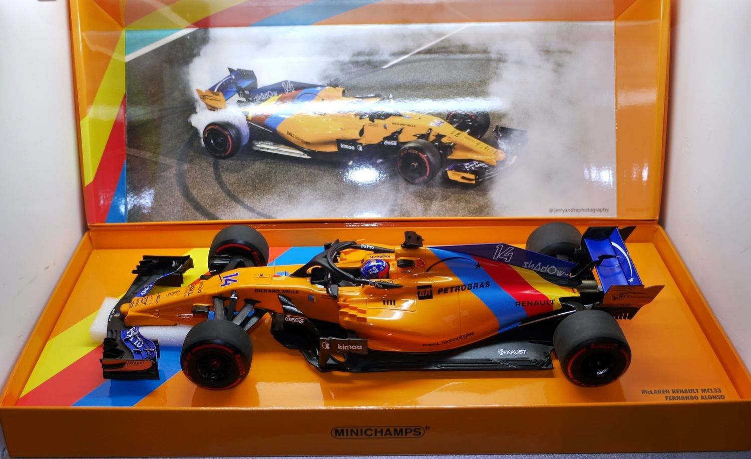 2018 Minichamps McClaren Renault MCL33 F.Alonso Abu Dhabi GP 1/18